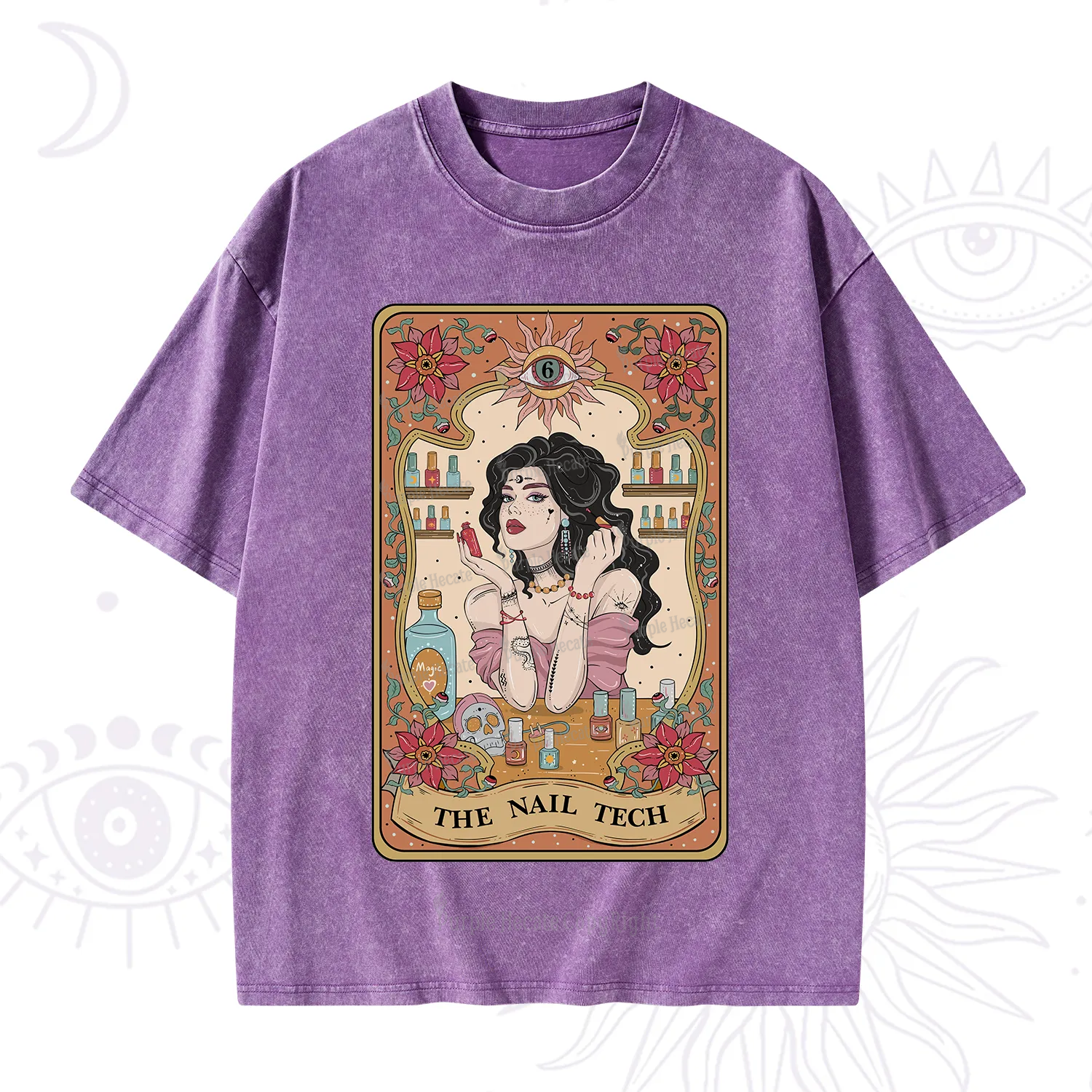 Purplehecate The Nail Tech Tarot Washed T-Shirt