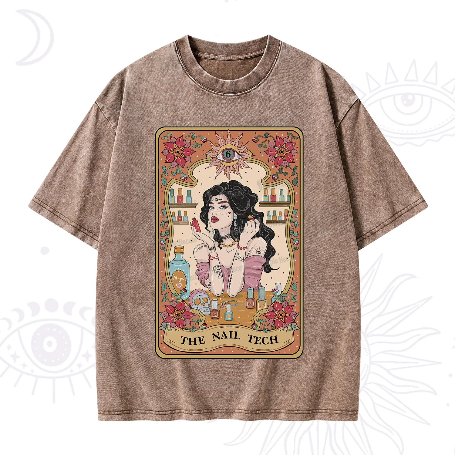 Purplehecate The Nail Tech Tarot Washed T-Shirt