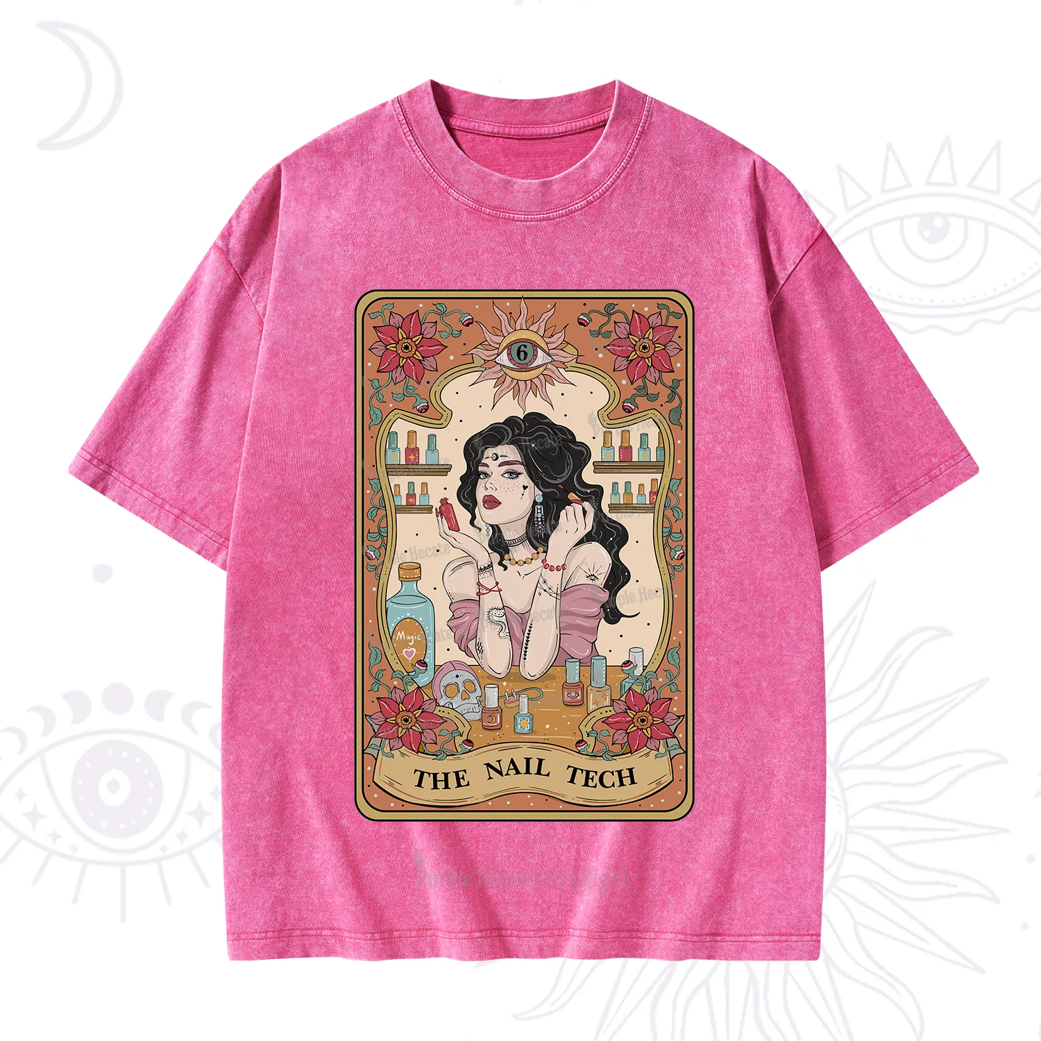 Purplehecate The Nail Tech Tarot Washed T-Shirt