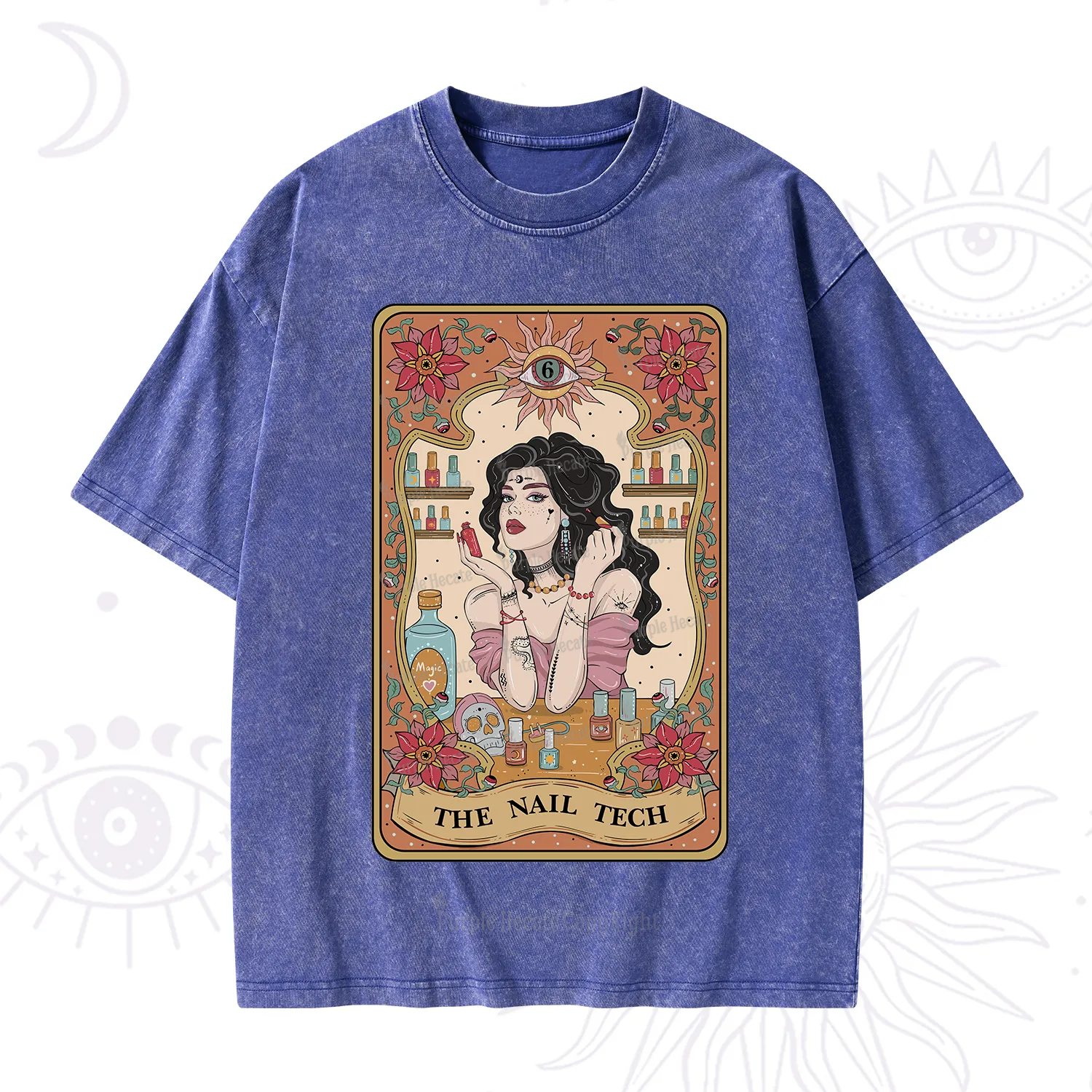 Purplehecate The Nail Tech Tarot Washed T-Shirt