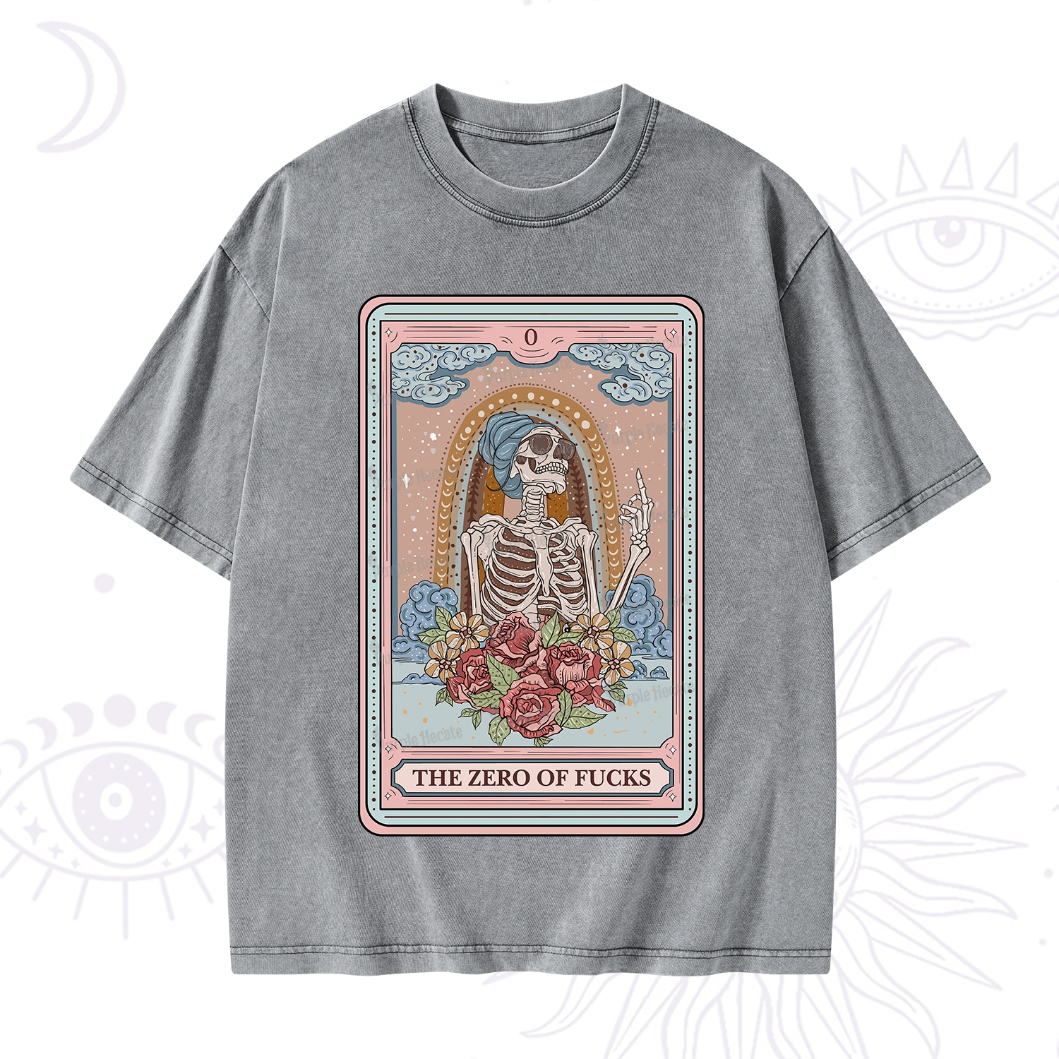 Purplehecate The Noble High Priestess Tarot Card Washed T-Shirt