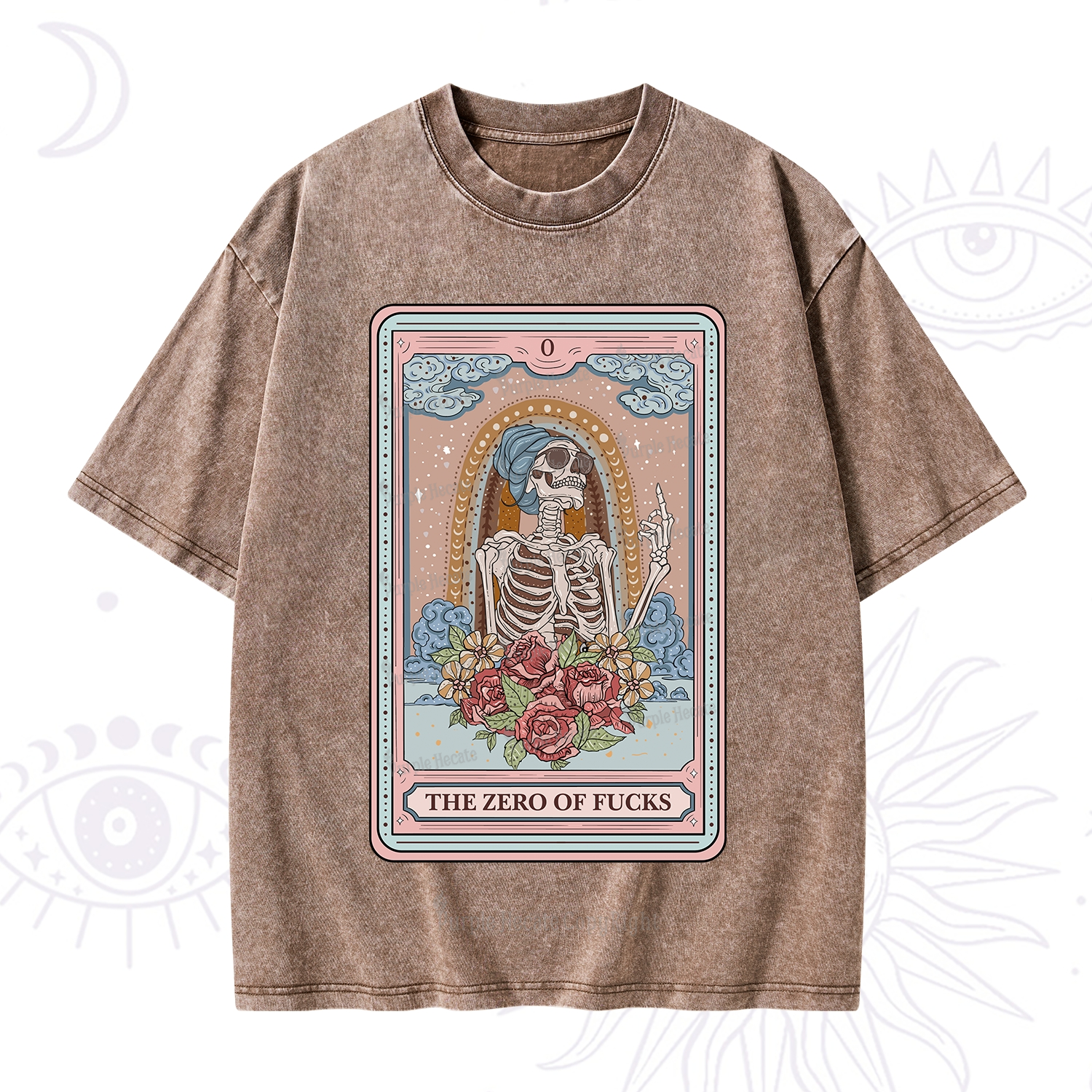 Purplehecate The Noble High Priestess Tarot Card Washed T-Shirt