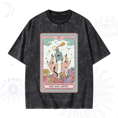 Purplehecate The Nail Artist Life Tarot Washed T-Shirt