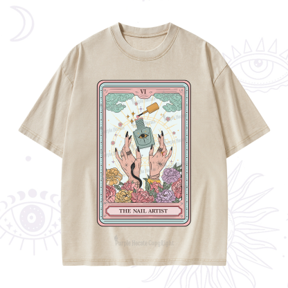 Purplehecate The Nail Artist Life Tarot Washed T-Shirt