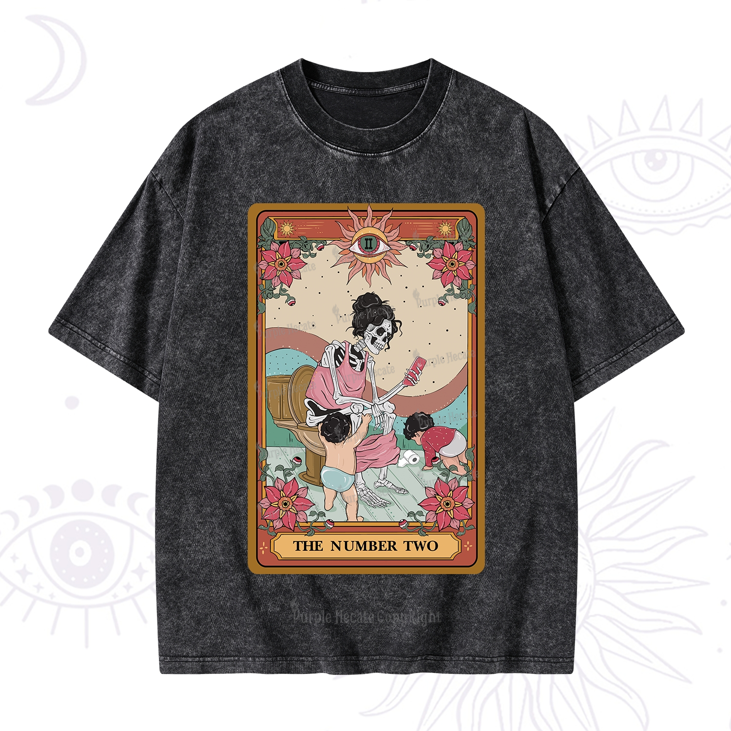 Purplehecate The Number Two Tarot Washed T-Shirt