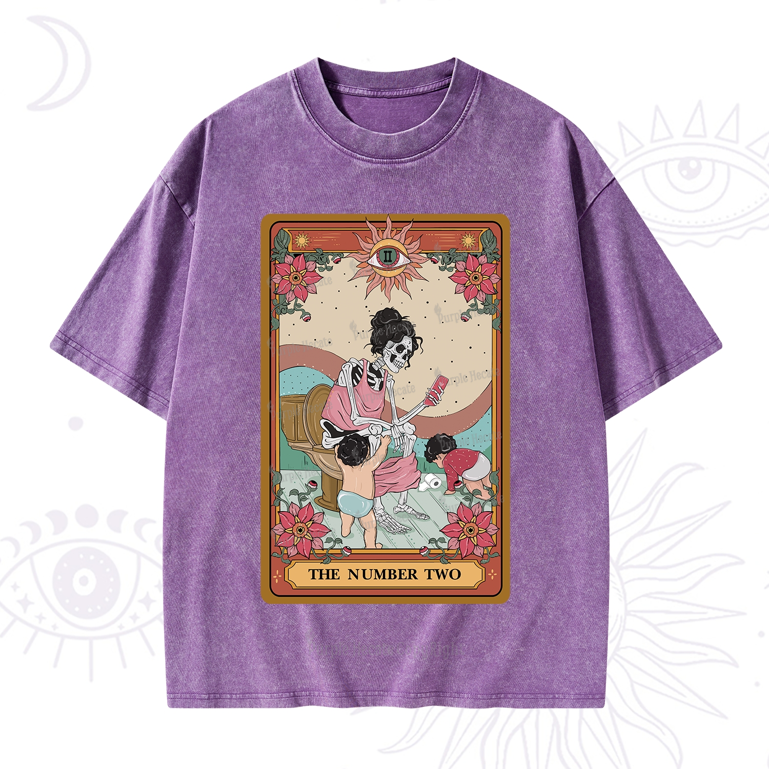 Purplehecate The Number Two Tarot Washed T-Shirt
