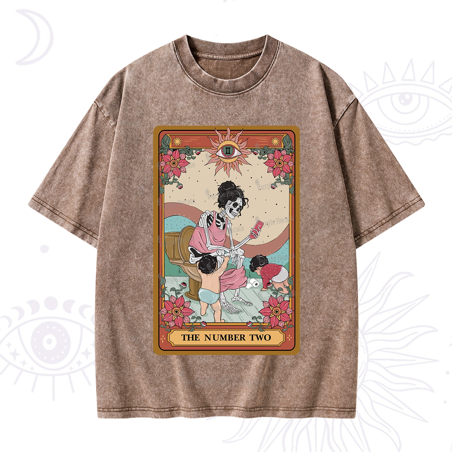 Purplehecate The Number Two Tarot Washed T-Shirt