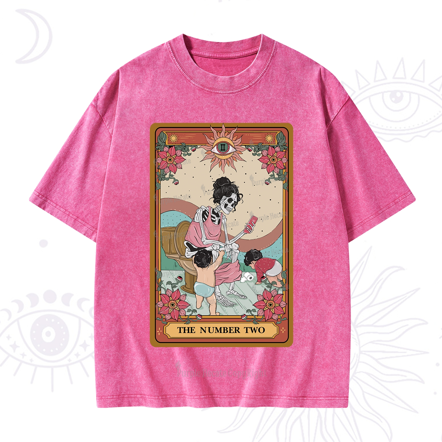 Purplehecate The Number Two Tarot Washed T-Shirt