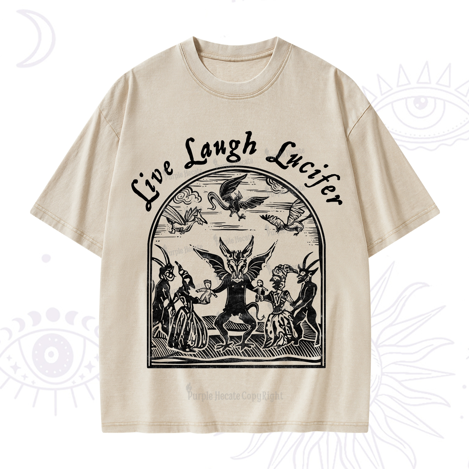 Purplehecate Live Laugh Lucifer Washed T-Shirt