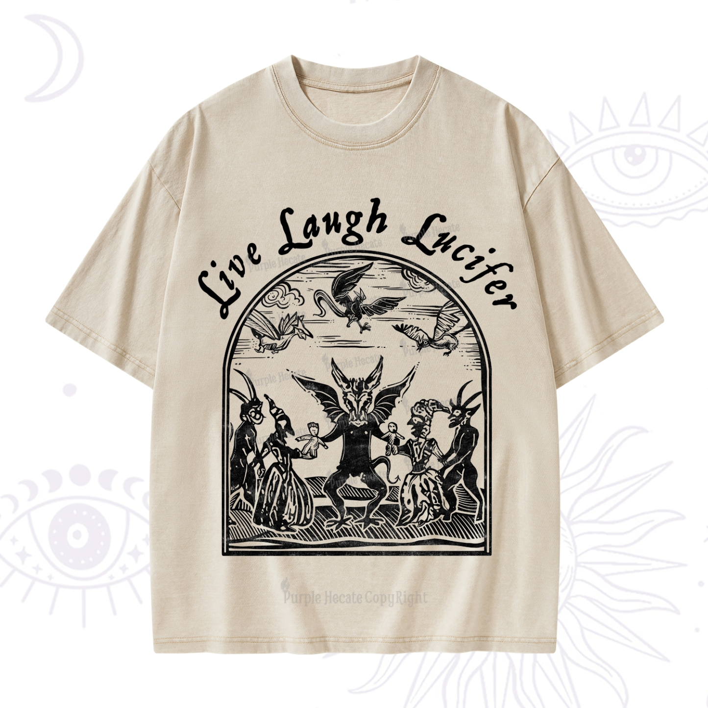 Purplehecate Live Laugh Lucifer Washed T-Shirt