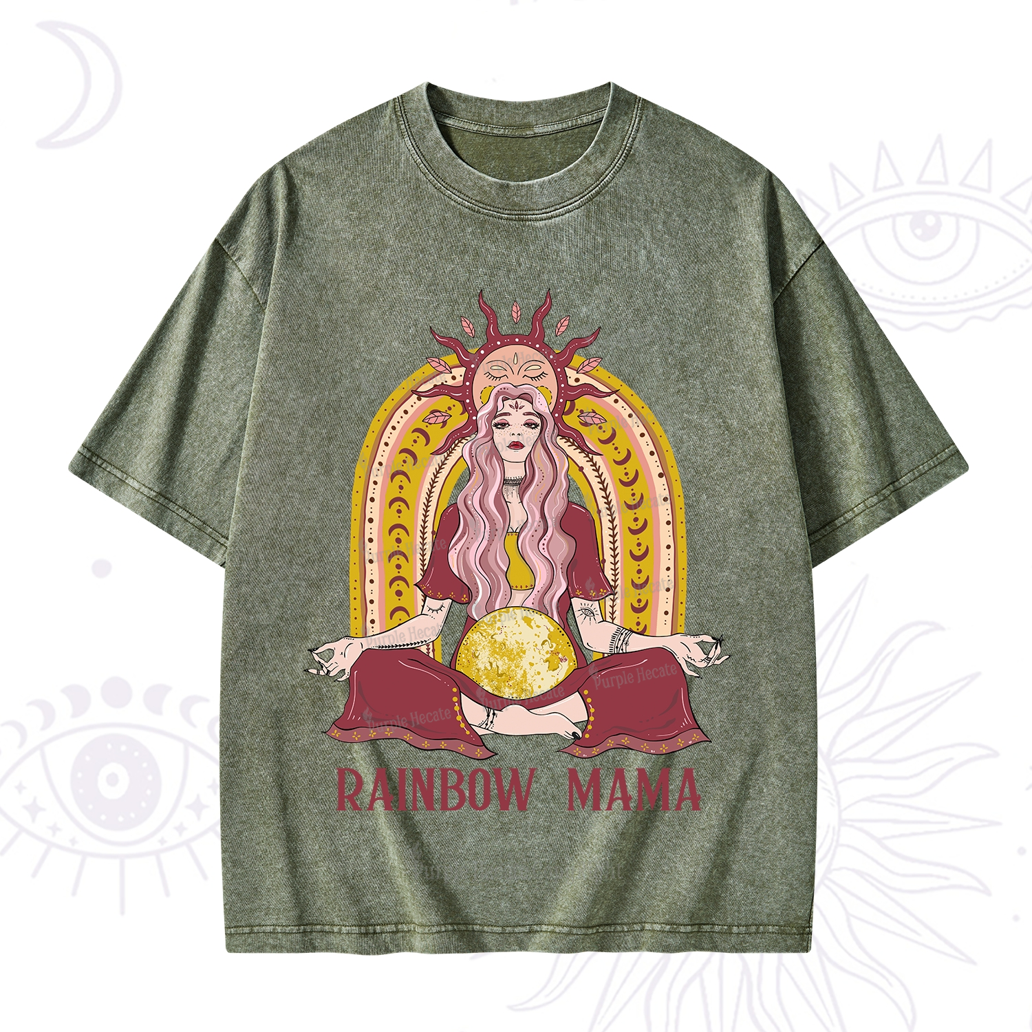 Purplehecate Rainbow Mama Washed T-Shirt