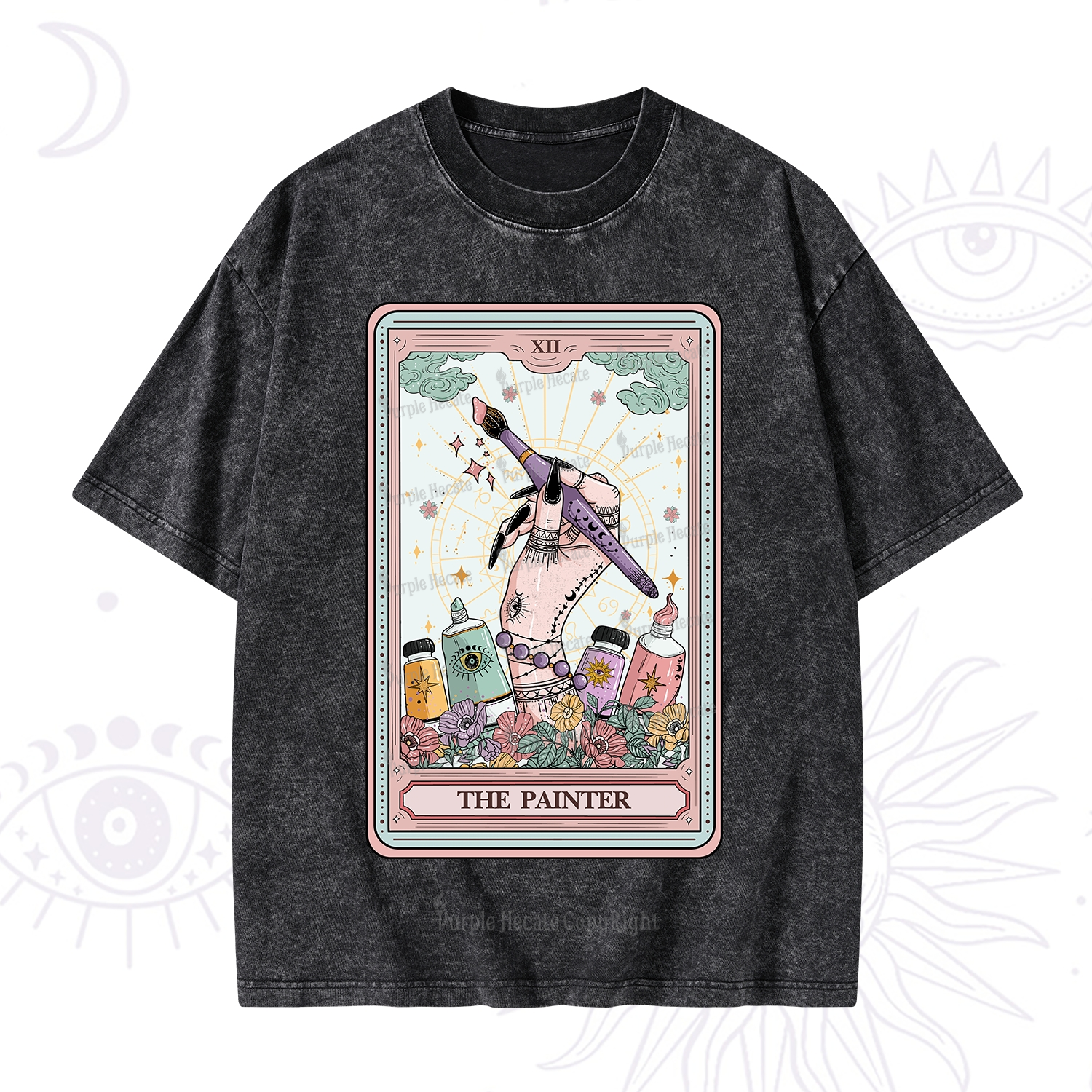 Purplehecate The Painter Tarot Washed T-Shirt