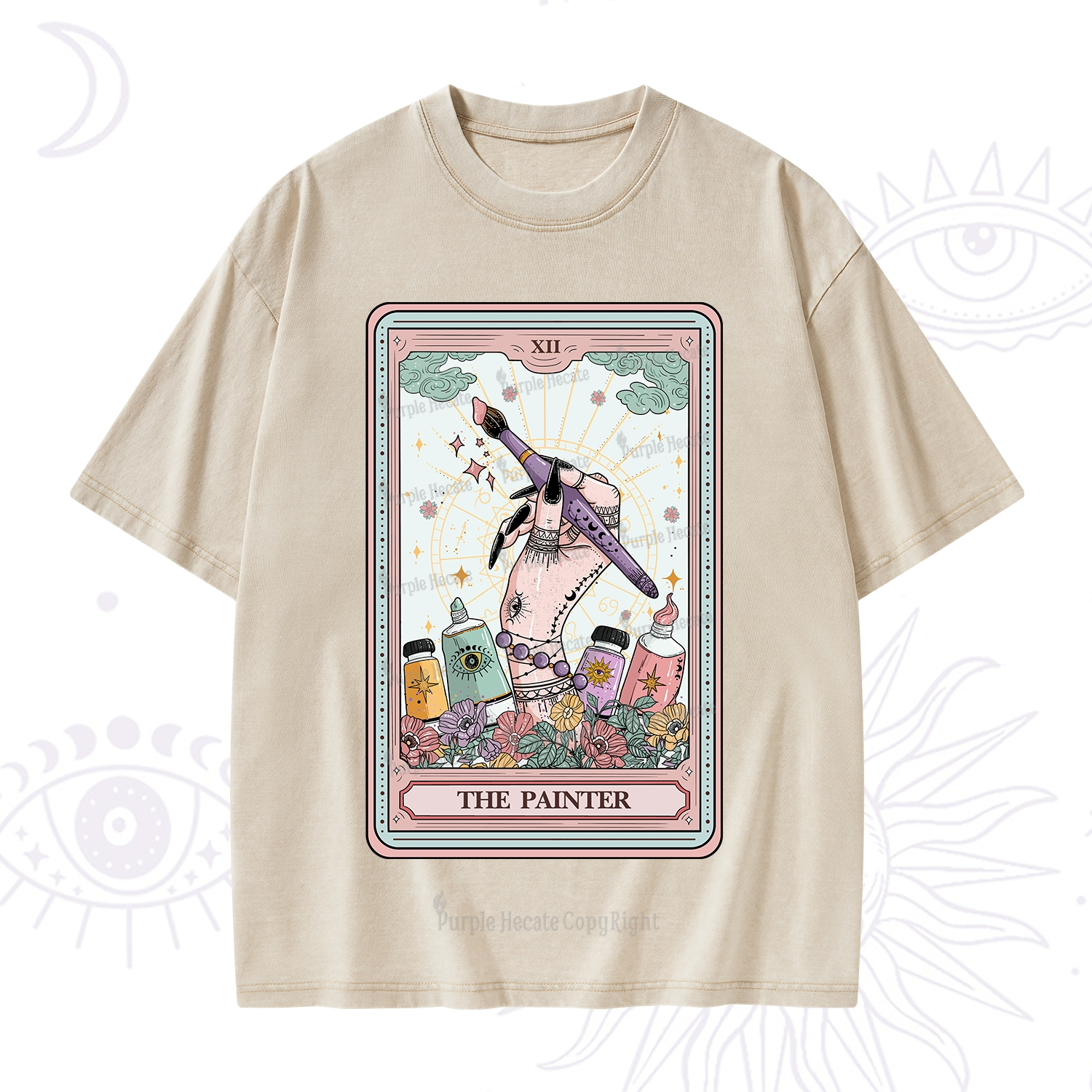 Purplehecate The Painter Tarot Washed T-Shirt