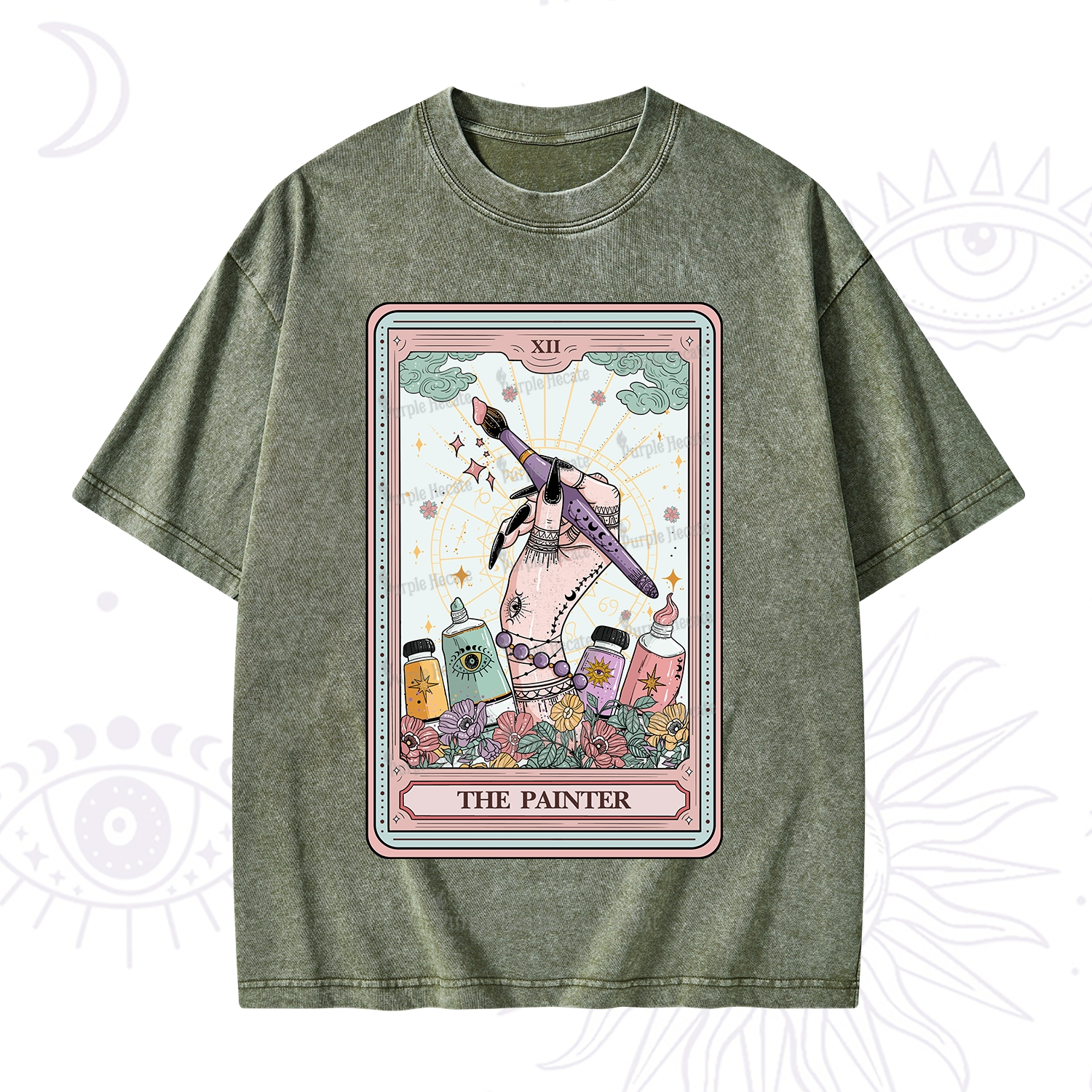 Purplehecate The Painter Tarot Washed T-Shirt
