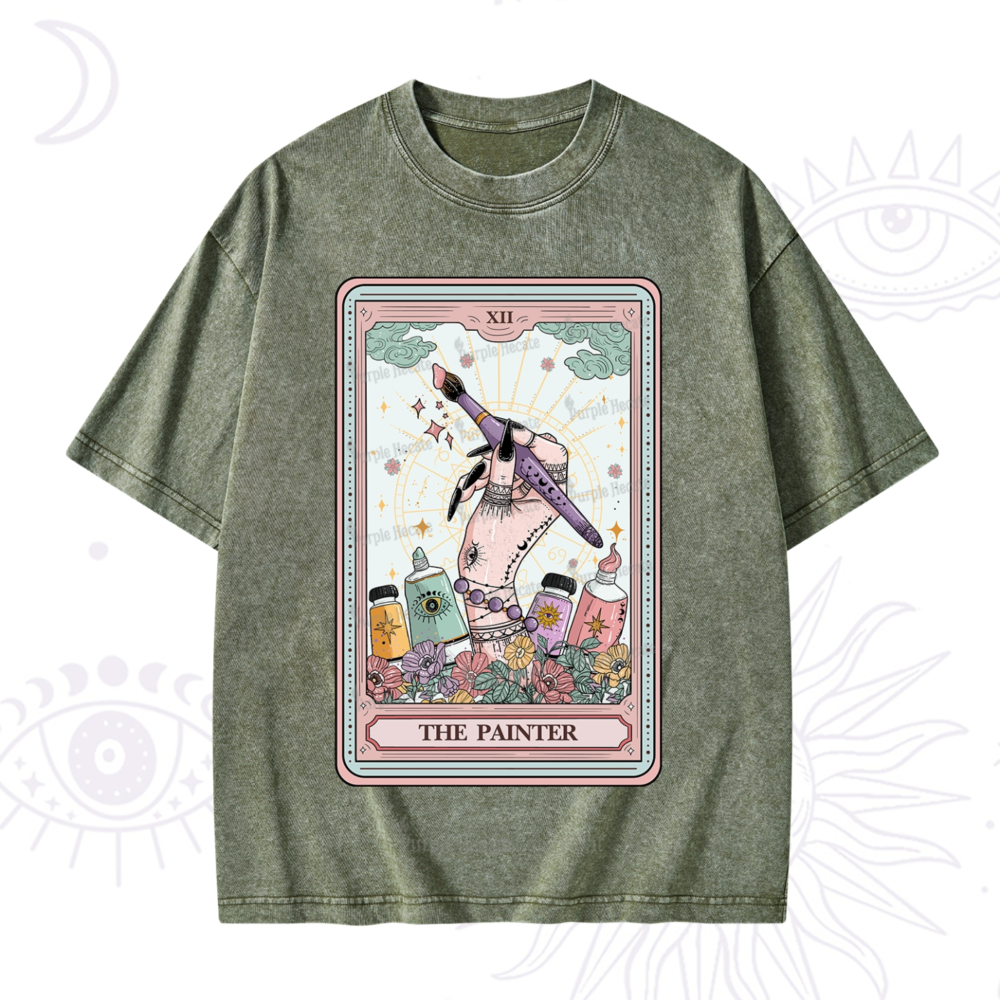 Purplehecate The Painter Tarot Washed T-Shirt