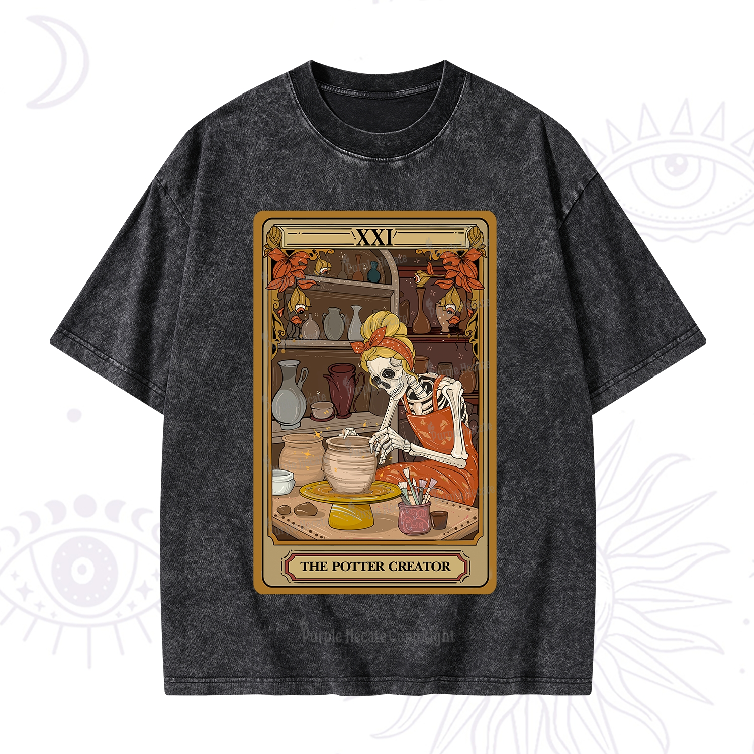 Purplehecate The Potter Tarot Washed T-Shirt