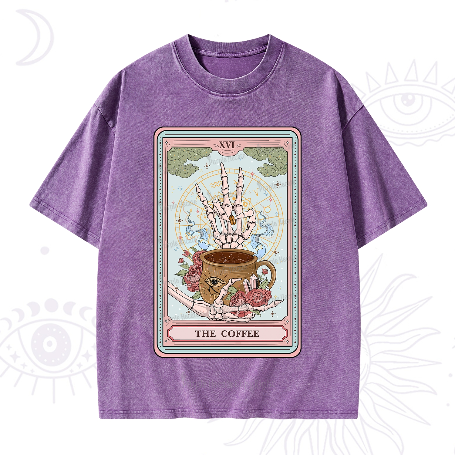 Purplehecate The Coffee Tarot Washed T-Shirt