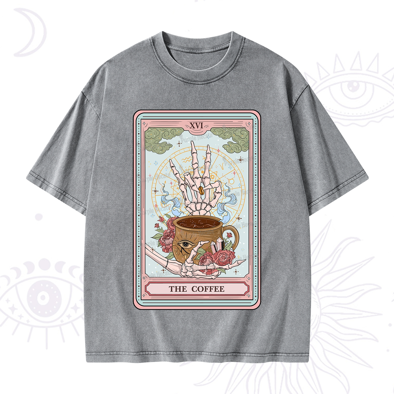 Purplehecate The Coffee Tarot Washed T-Shirt
