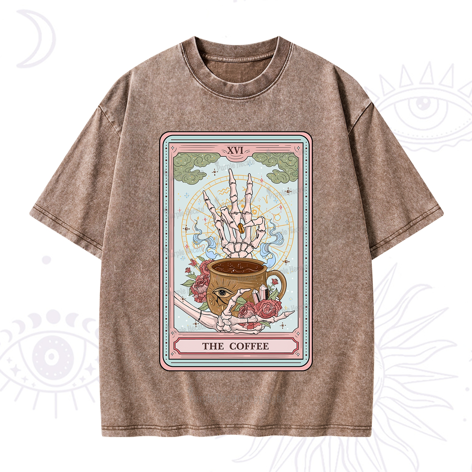 Purplehecate The Coffee Tarot Washed T-Shirt