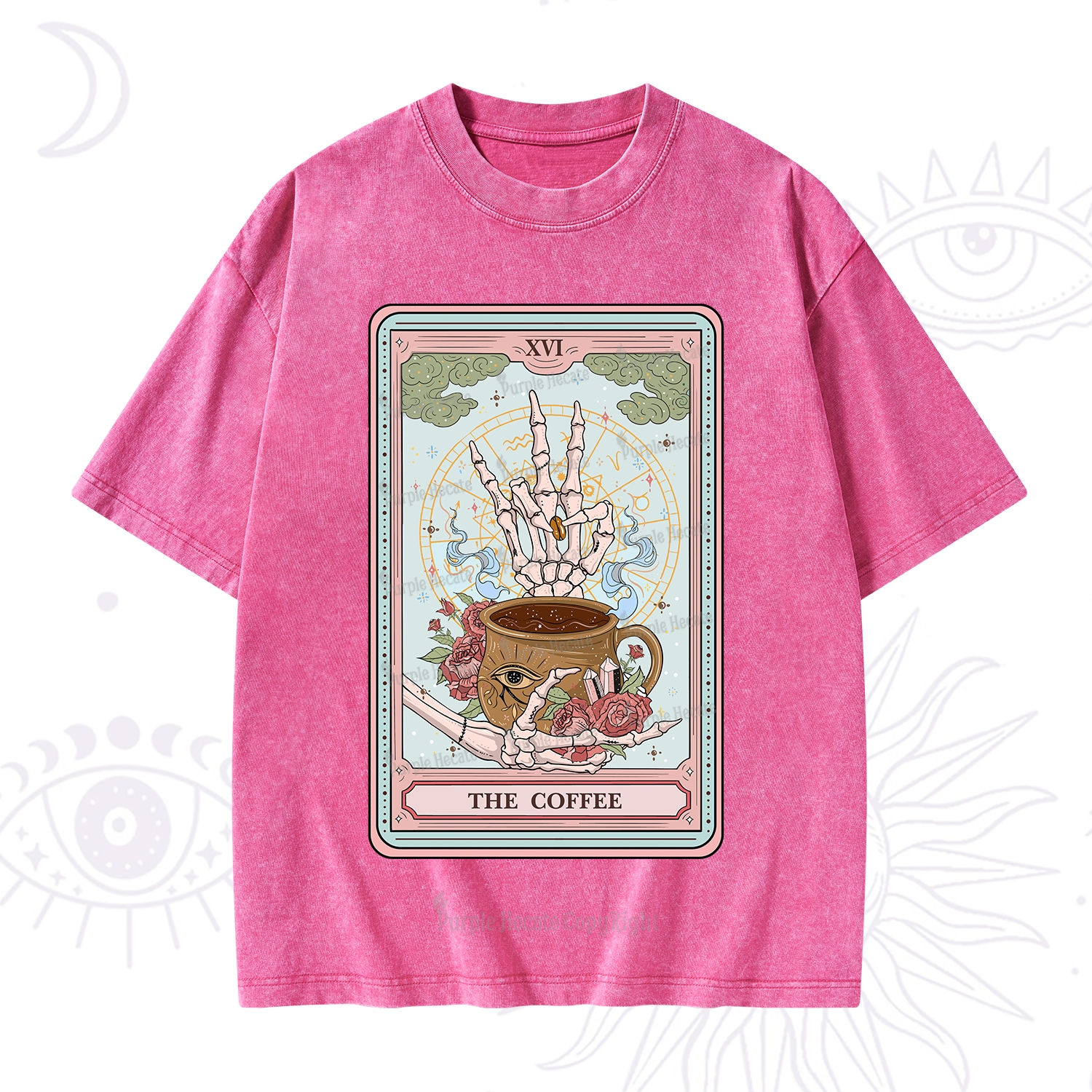 Purplehecate The Coffee Tarot Washed T-Shirt