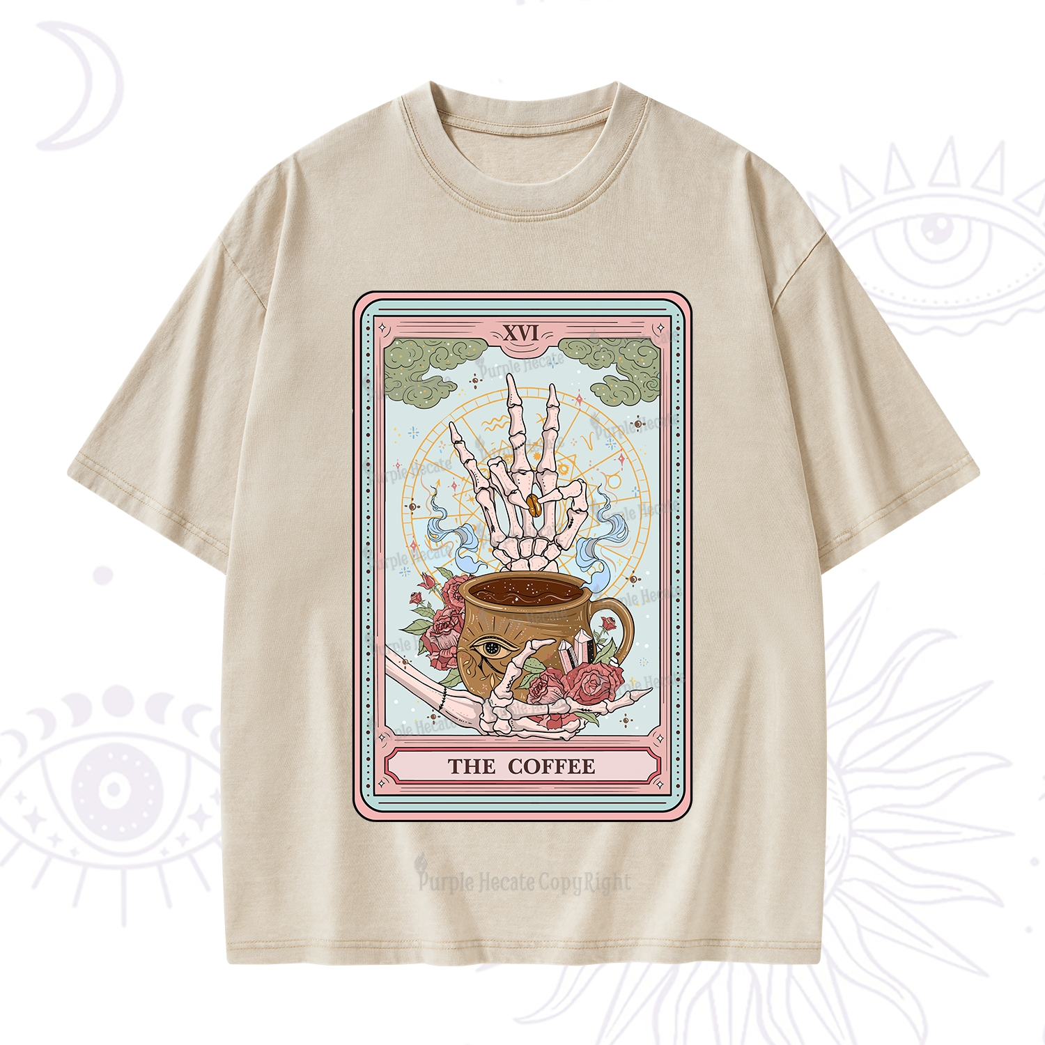 Purplehecate The Coffee Tarot Washed T-Shirt