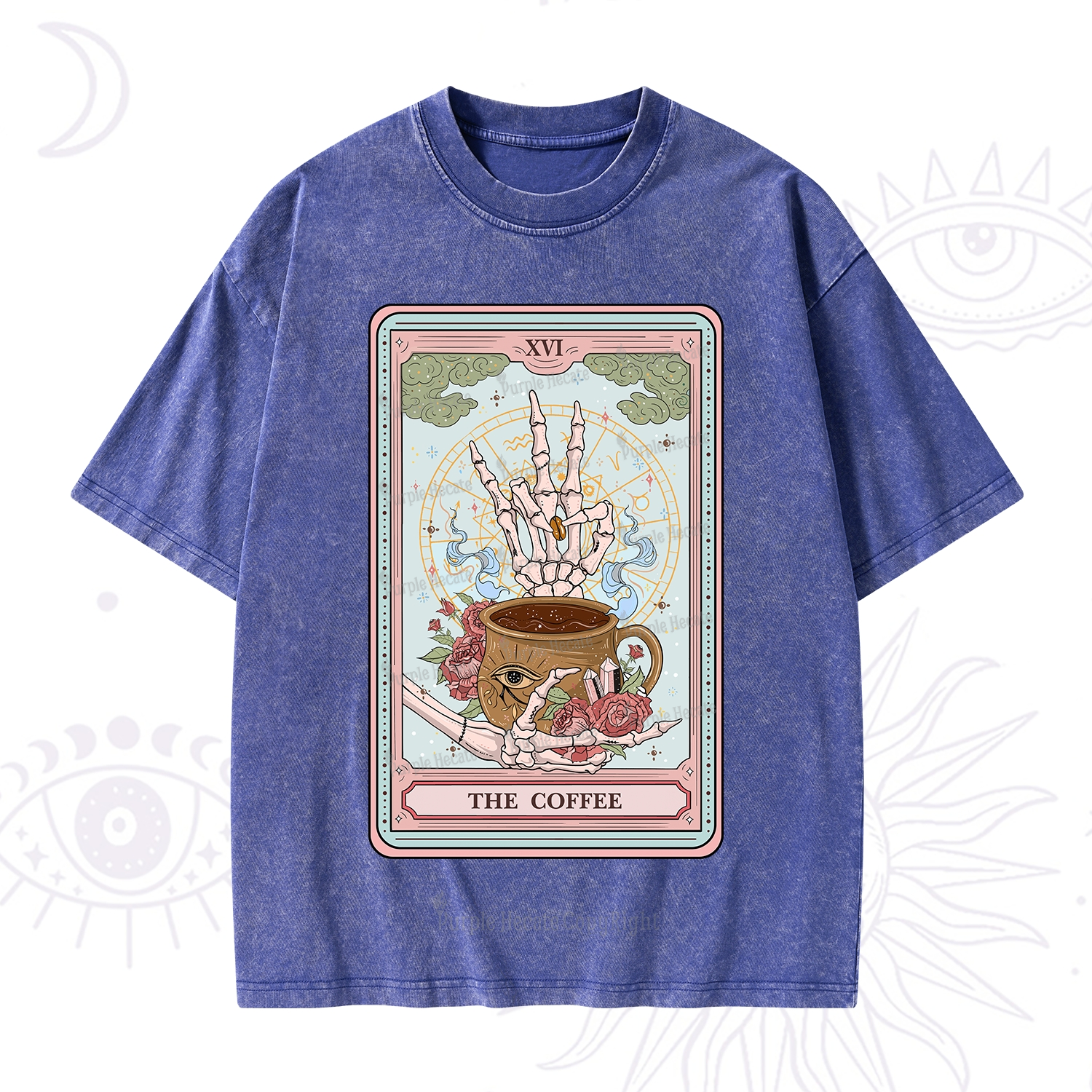 Purplehecate The Coffee Tarot Washed T-Shirt