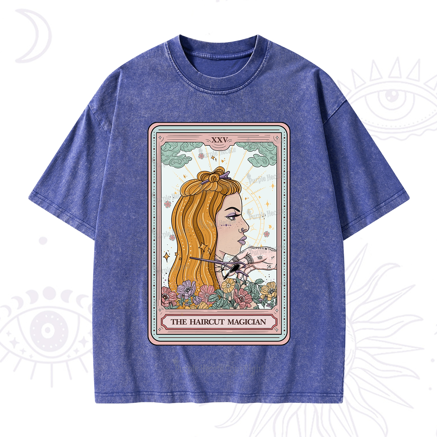 Purplehecate The Haircut Magician Tarot Washed T-Shirt