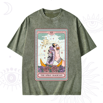 Purplehecate The Spray Magician Tarot Card Washed T-Shirt
