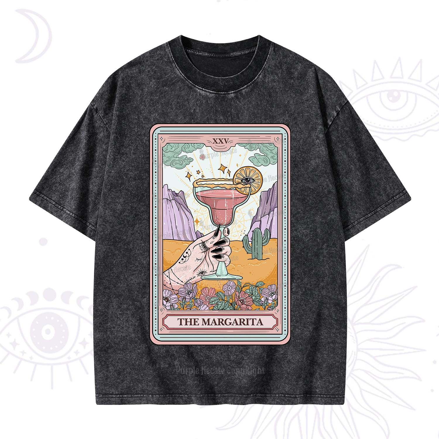 Purplehecate The Margarita Tarot Card Washed T-Shirt