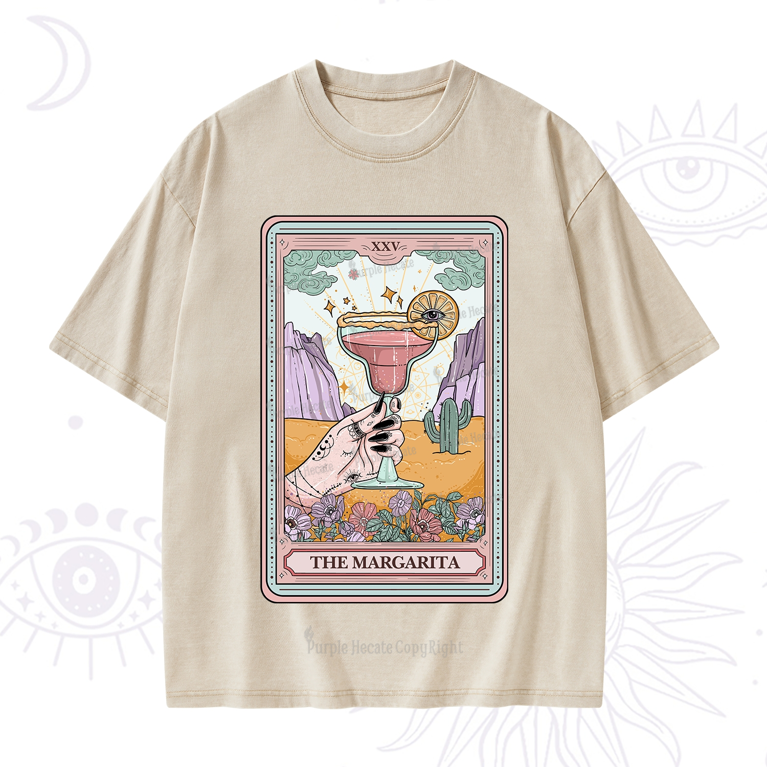 Purplehecate The Margarita Tarot Card Washed T-Shirt