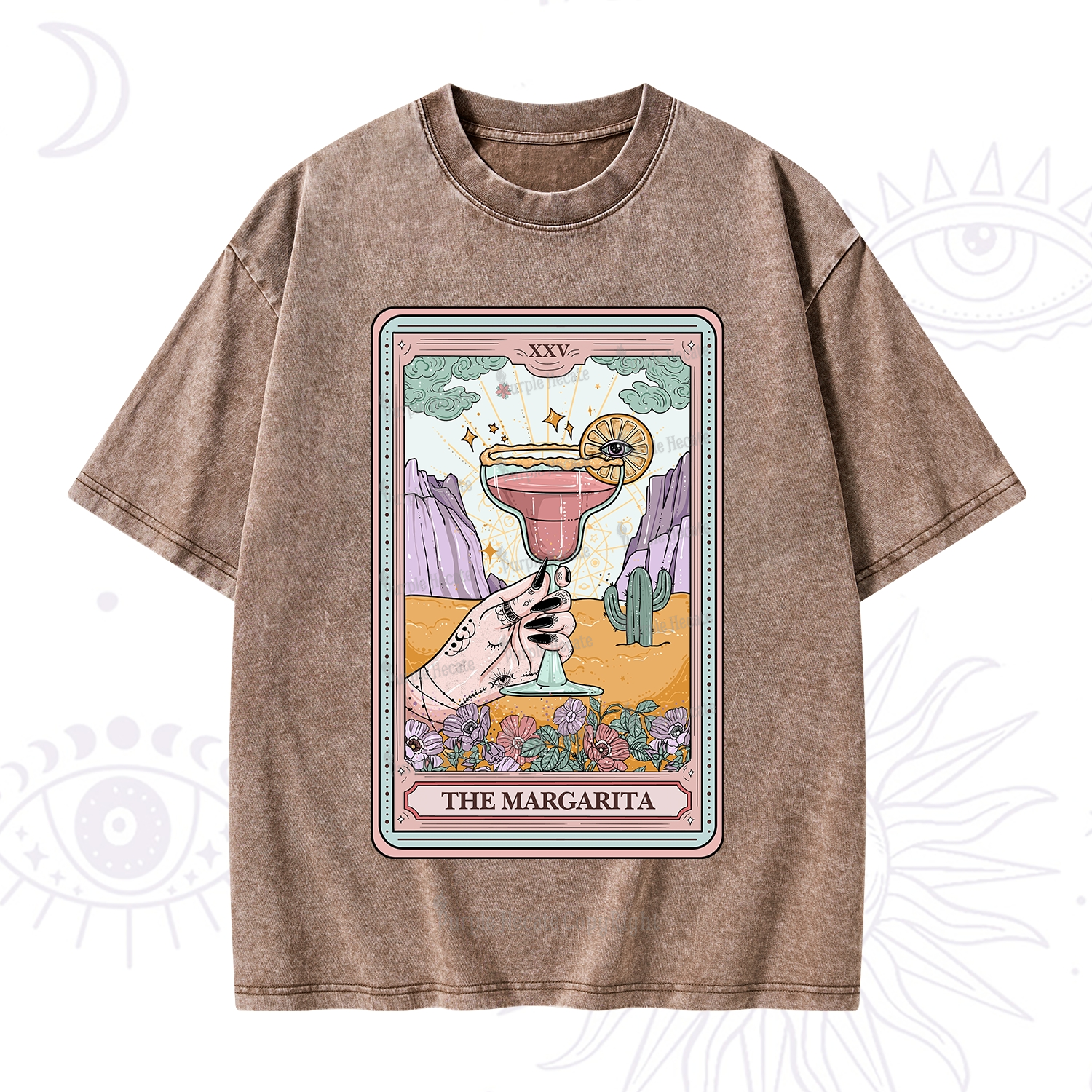 Purplehecate The Margarita Tarot Card Washed T-Shirt