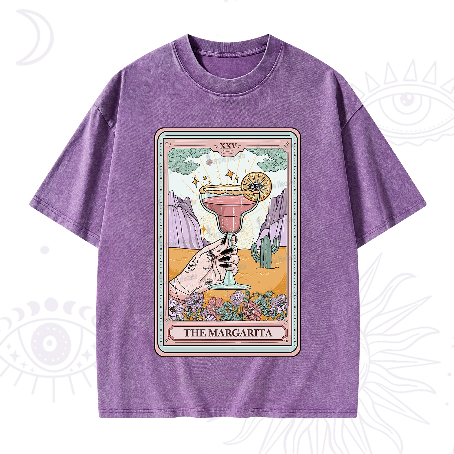 Purplehecate The Margarita Tarot Card Washed T-Shirt