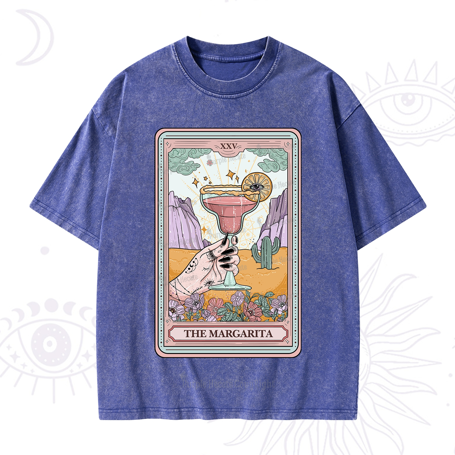 Purplehecate The Margarita Tarot Card Washed T-Shirt