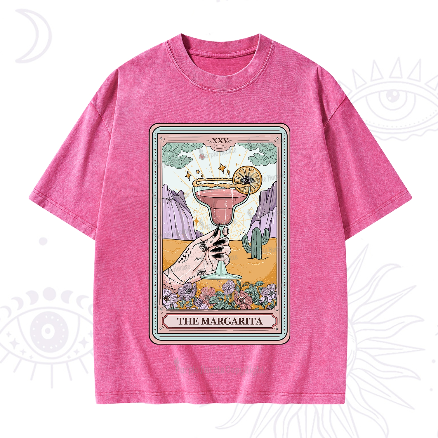 Purplehecate The Margarita Tarot Card Washed T-Shirt