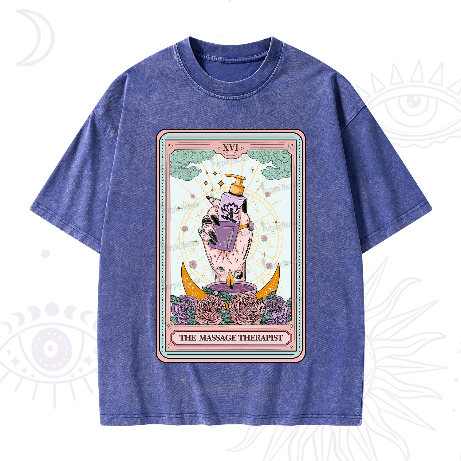 Purplehecate The Massage Therapist Tarot Card Washed T-Shirt