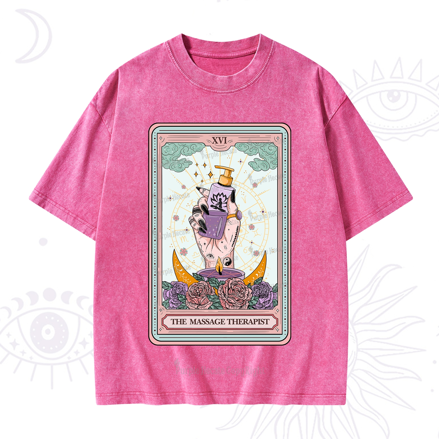 Purplehecate The Massage Therapist Tarot Card Washed T-Shirt
