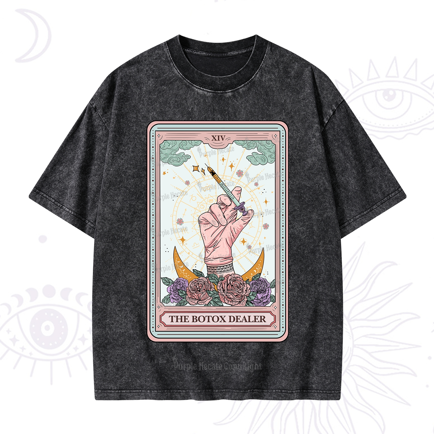 Purplehecate The Botox Dealer Tarot Card Washed T-Shirt