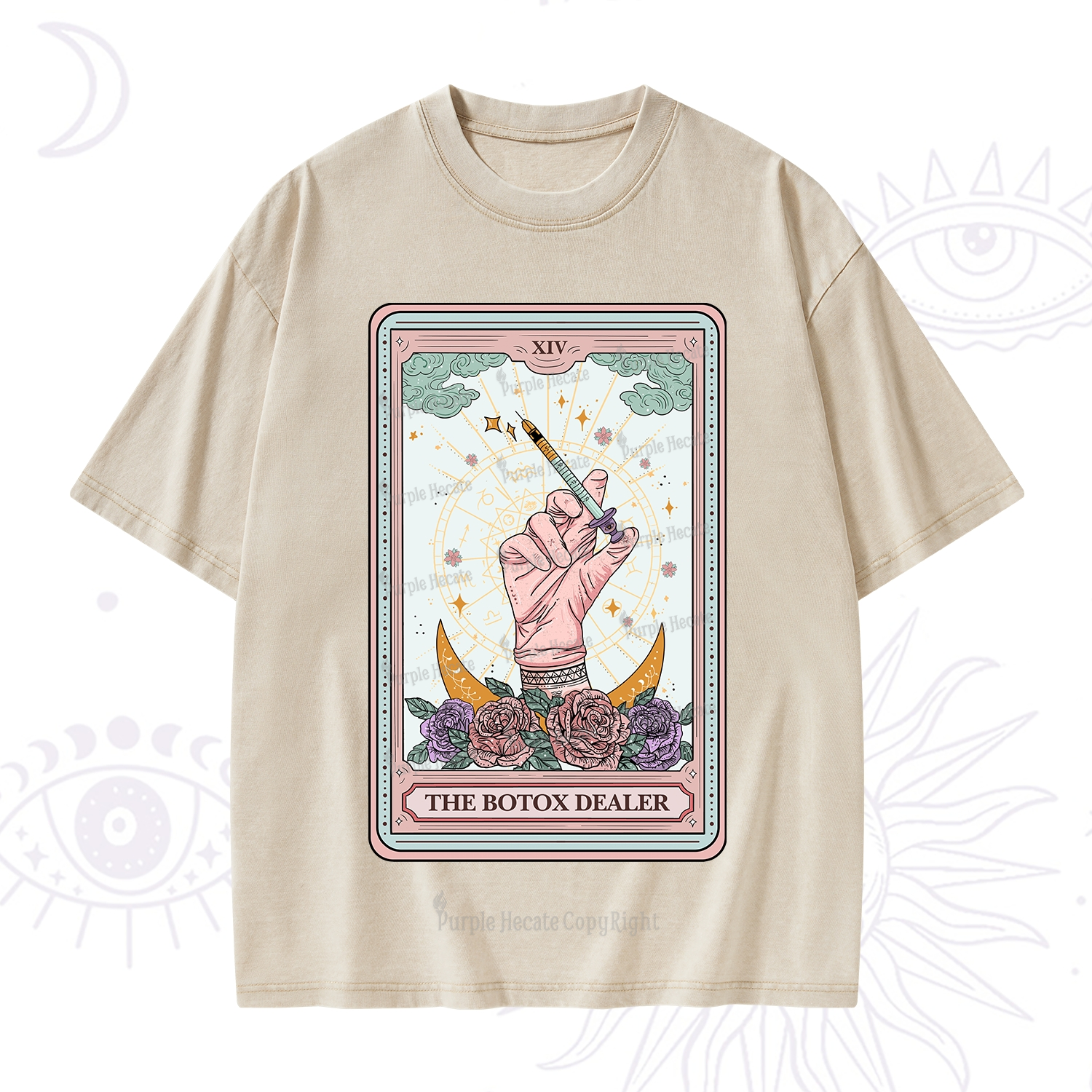 Purplehecate The Botox Dealer Tarot Card Washed T-Shirt