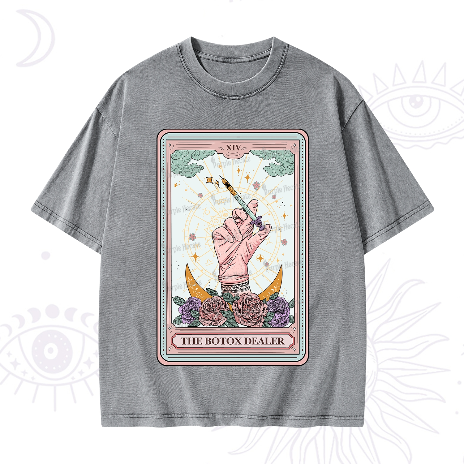 Purplehecate The Botox Dealer Tarot Card Washed T-Shirt