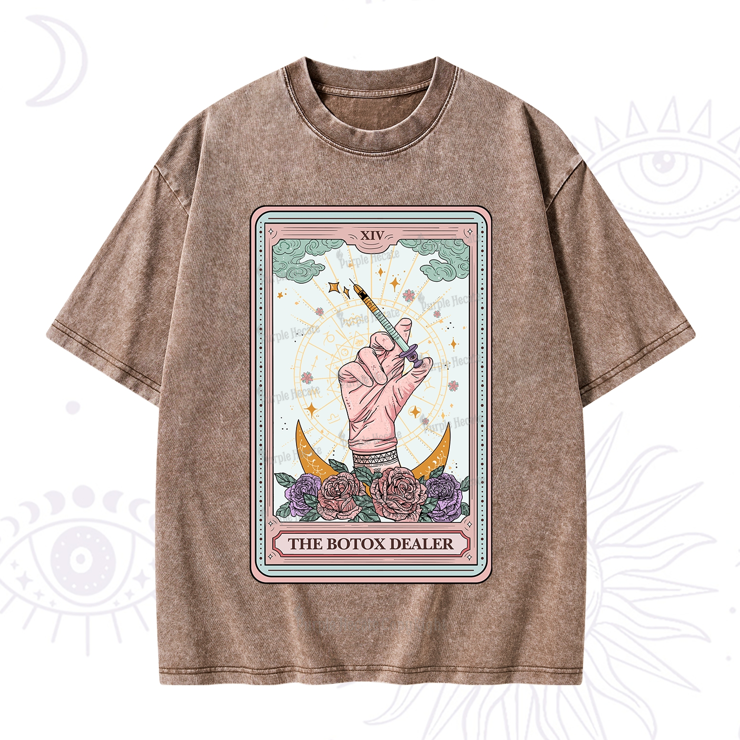 Purplehecate The Botox Dealer Tarot Card Washed T-Shirt