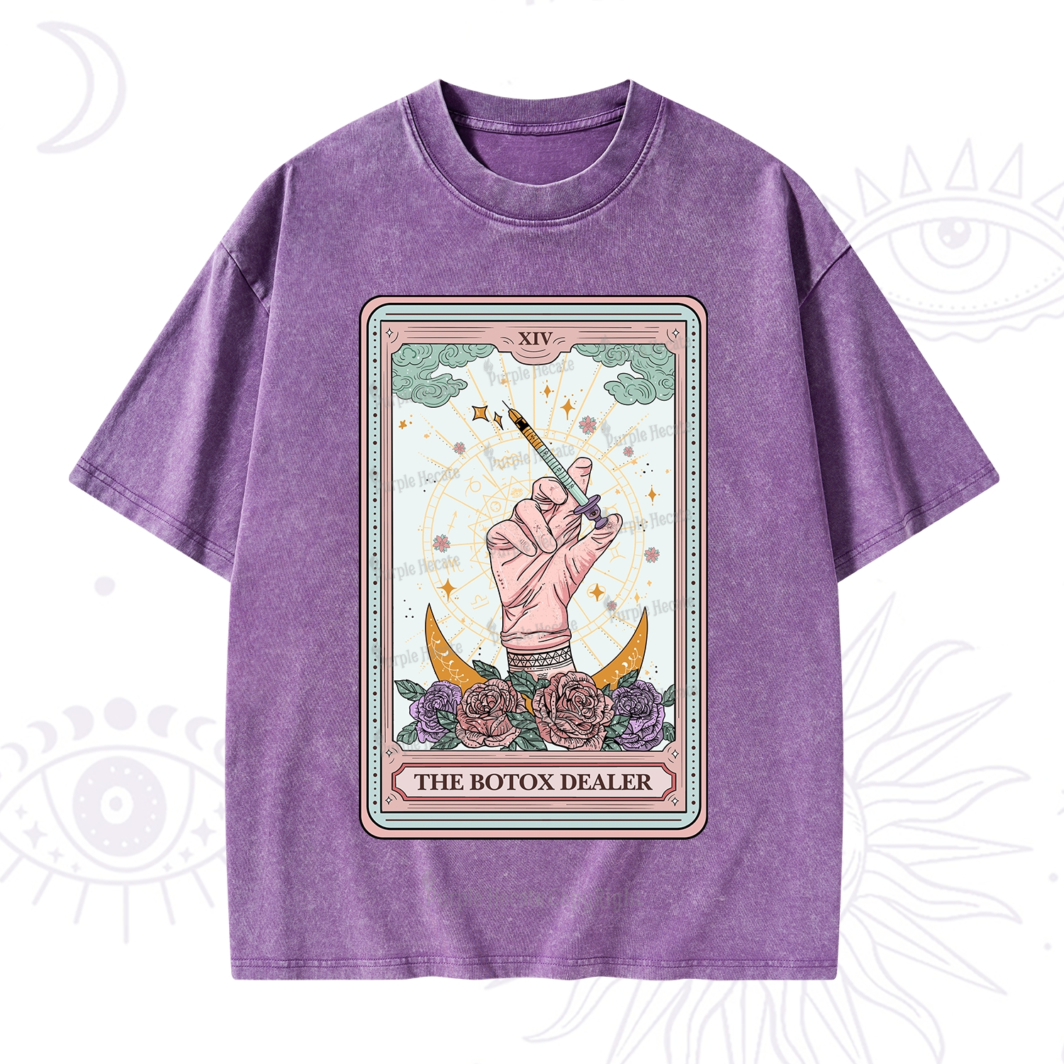 Purplehecate The Botox Dealer Tarot Card Washed T-Shirt