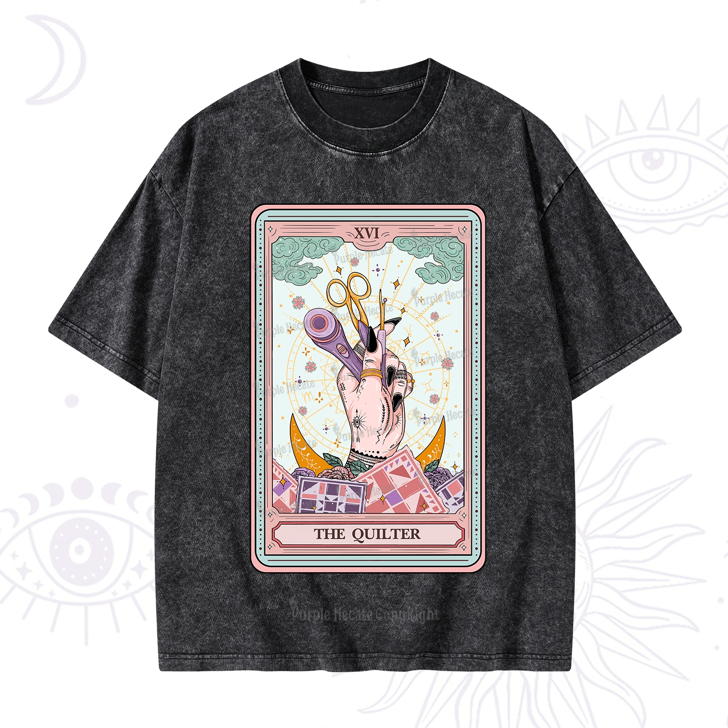 Purplehecate The Tattoo Artist Tarot Card Washed T-Shirt