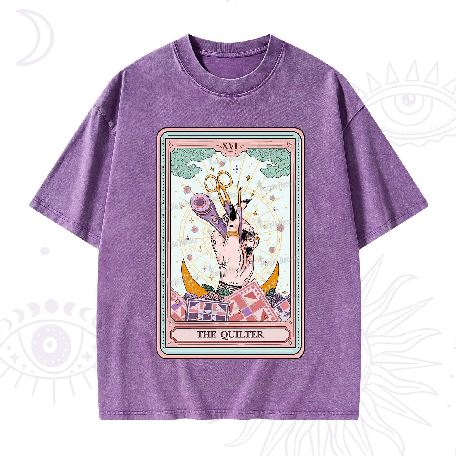 Purplehecate The Tattoo Artist Tarot Card Washed T-Shirt