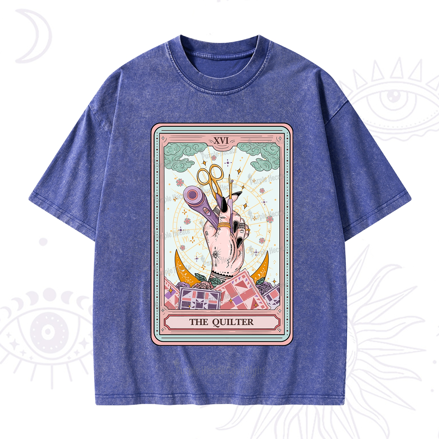 Purplehecate The Tattoo Artist Tarot Card Washed T-Shirt