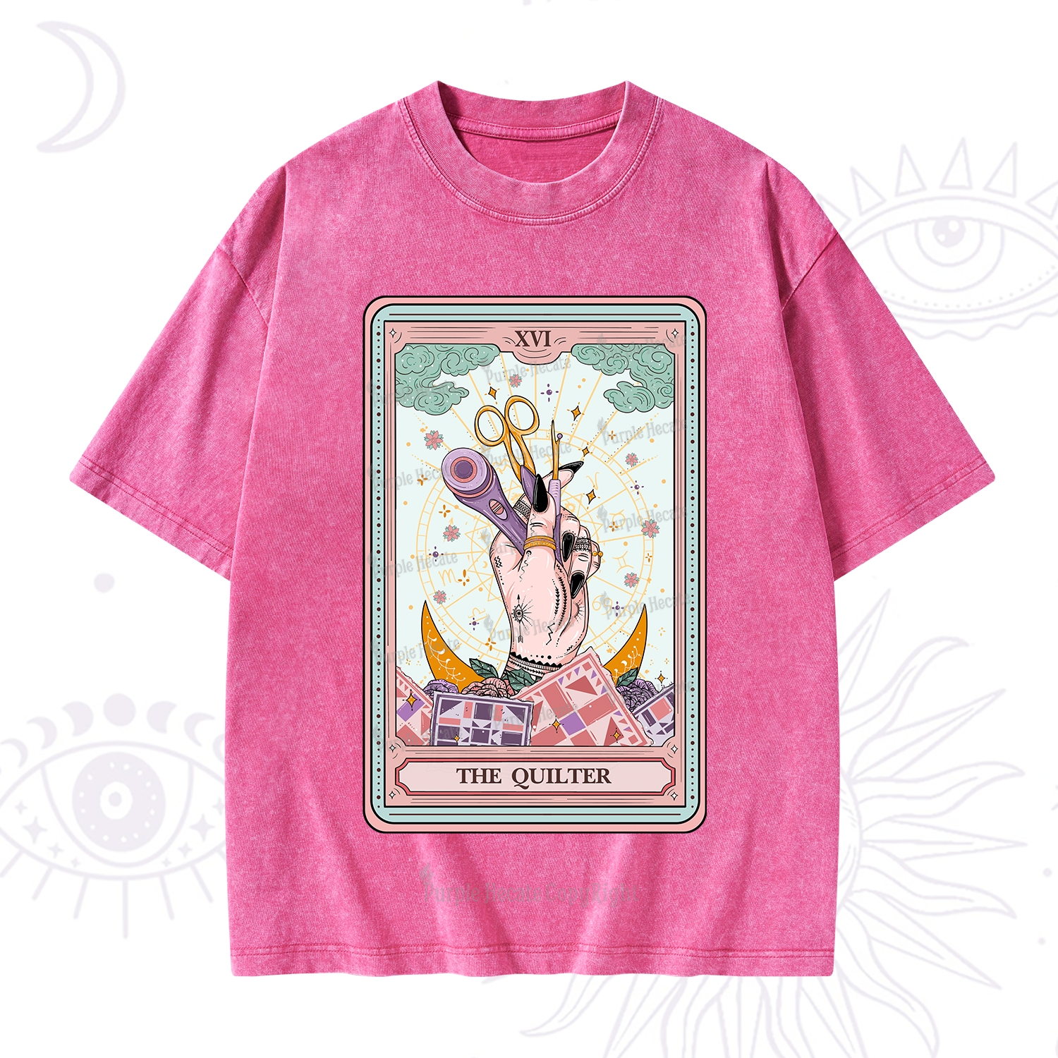 Purplehecate The Tattoo Artist Tarot Card Washed T-Shirt