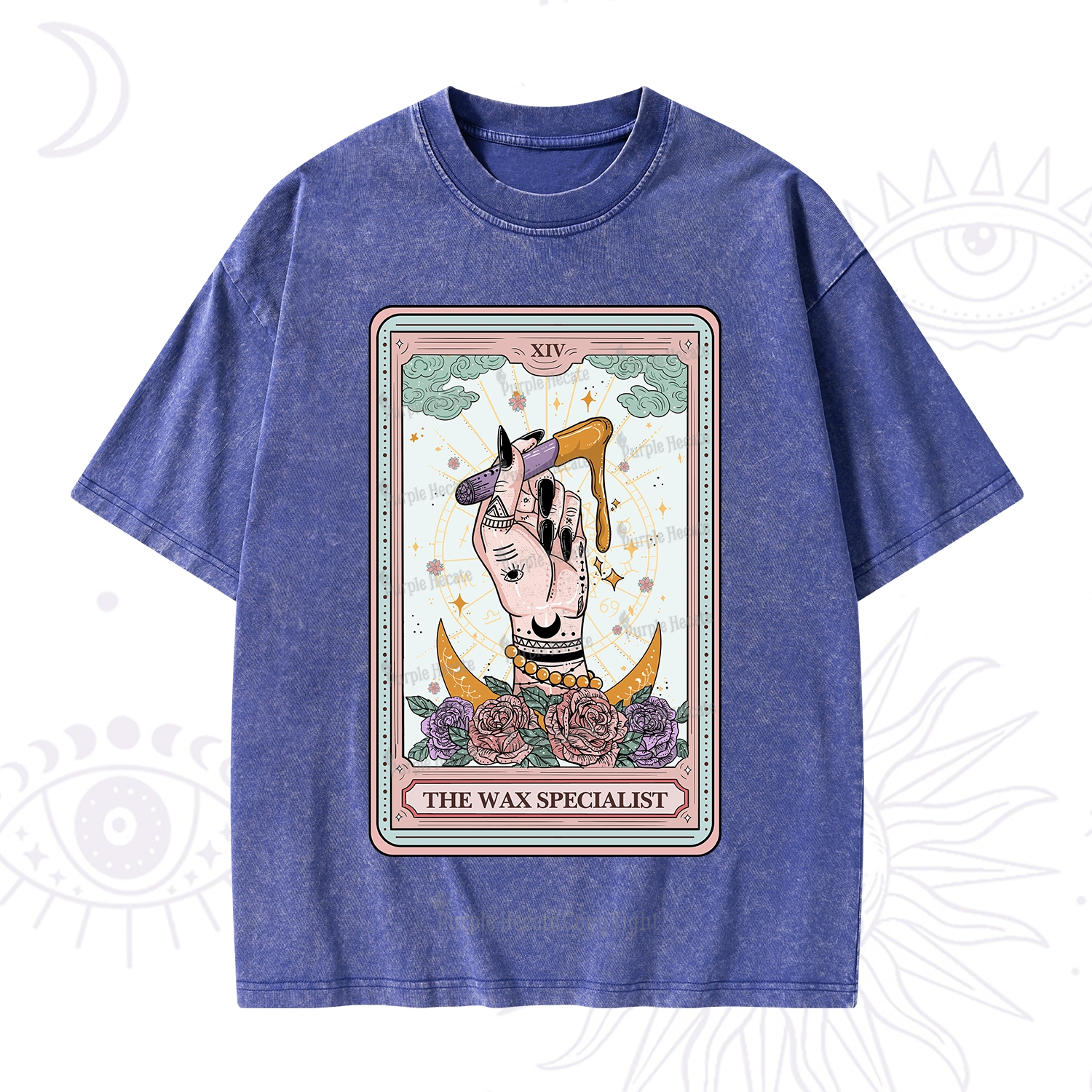 Purplehecate The Wax Specialist Tarot Card Washed T-Shirt