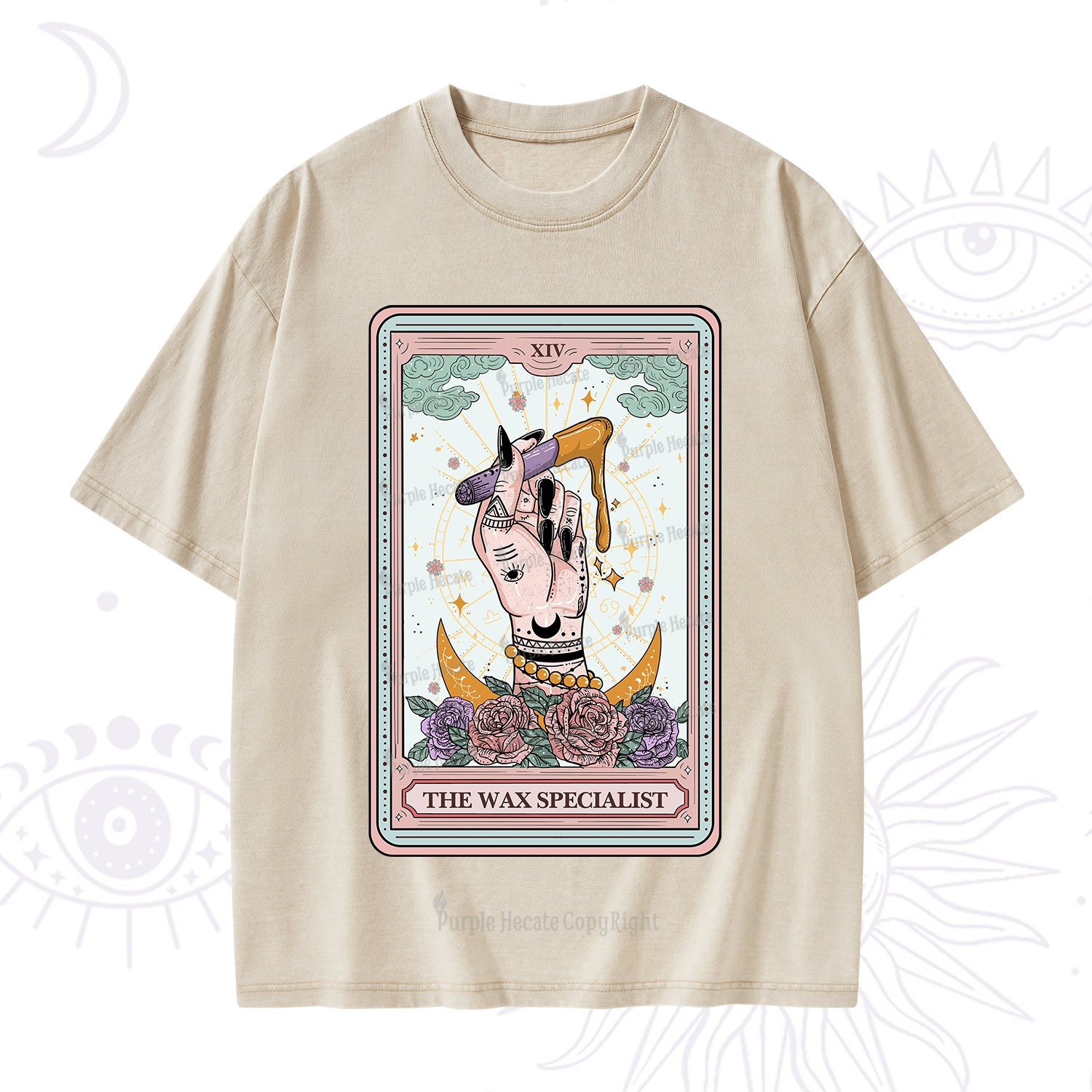 Purplehecate The Wax Specialist Tarot Card Washed T-Shirt