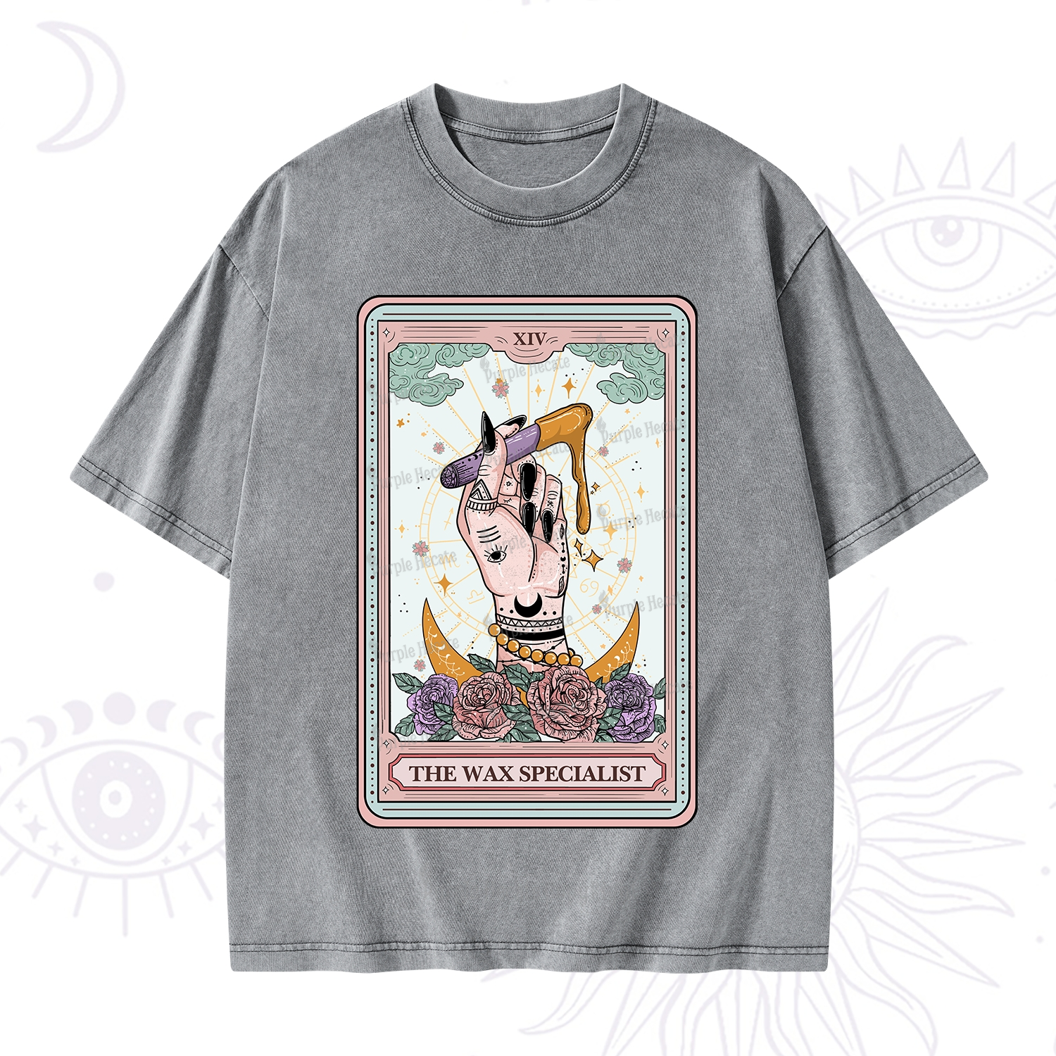 Purplehecate The Wax Specialist Tarot Card Washed T-Shirt