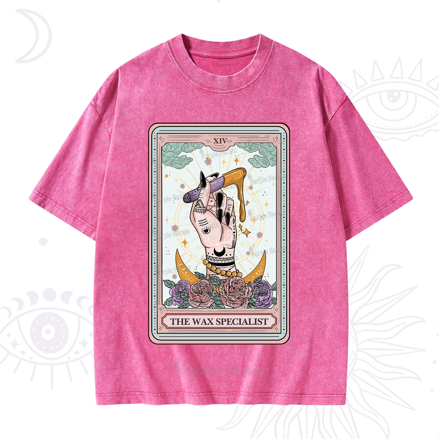 Purplehecate The Wax Specialist Tarot Card Washed T-Shirt