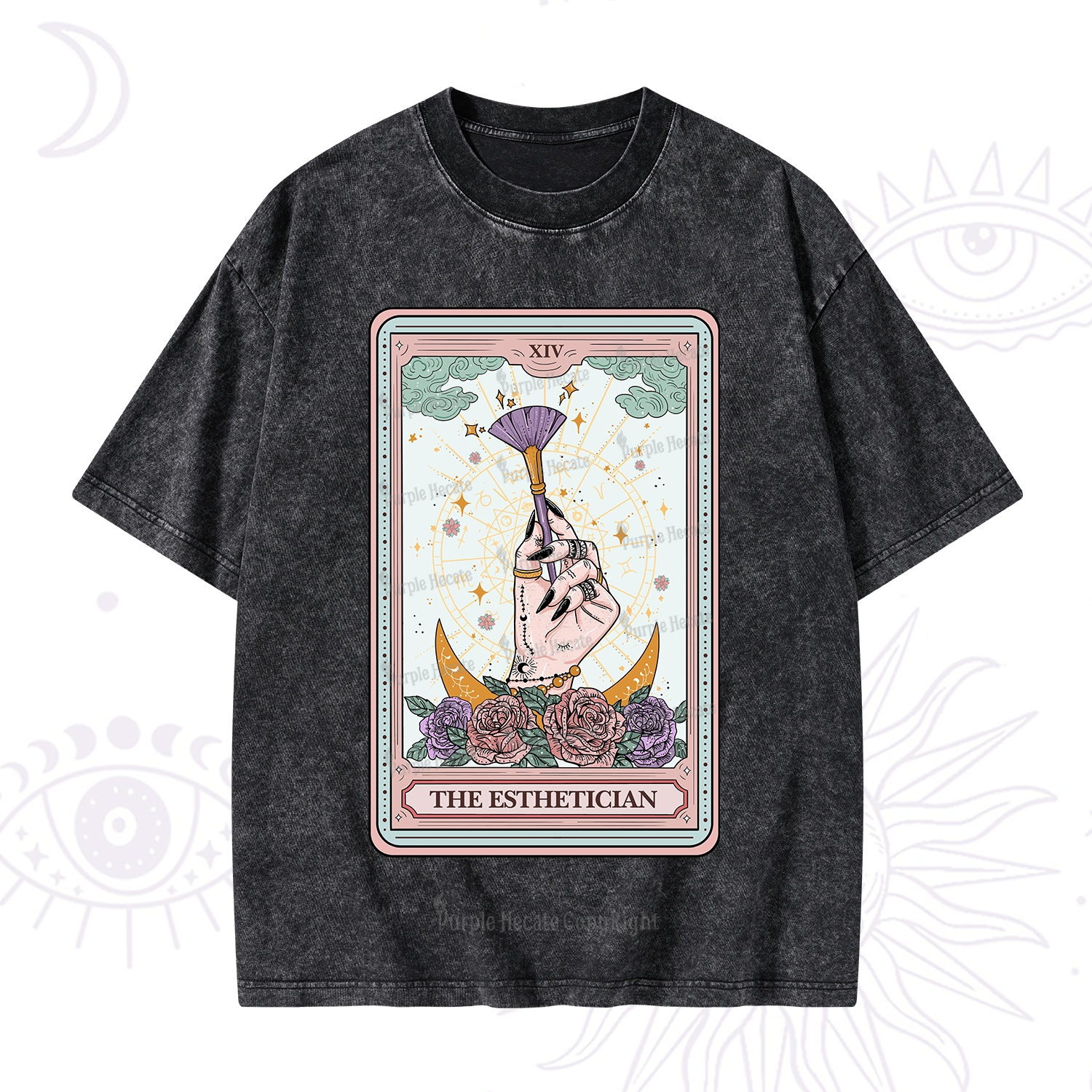 Purplehecate The Esthetician Tarot Card Washed T-Shirt